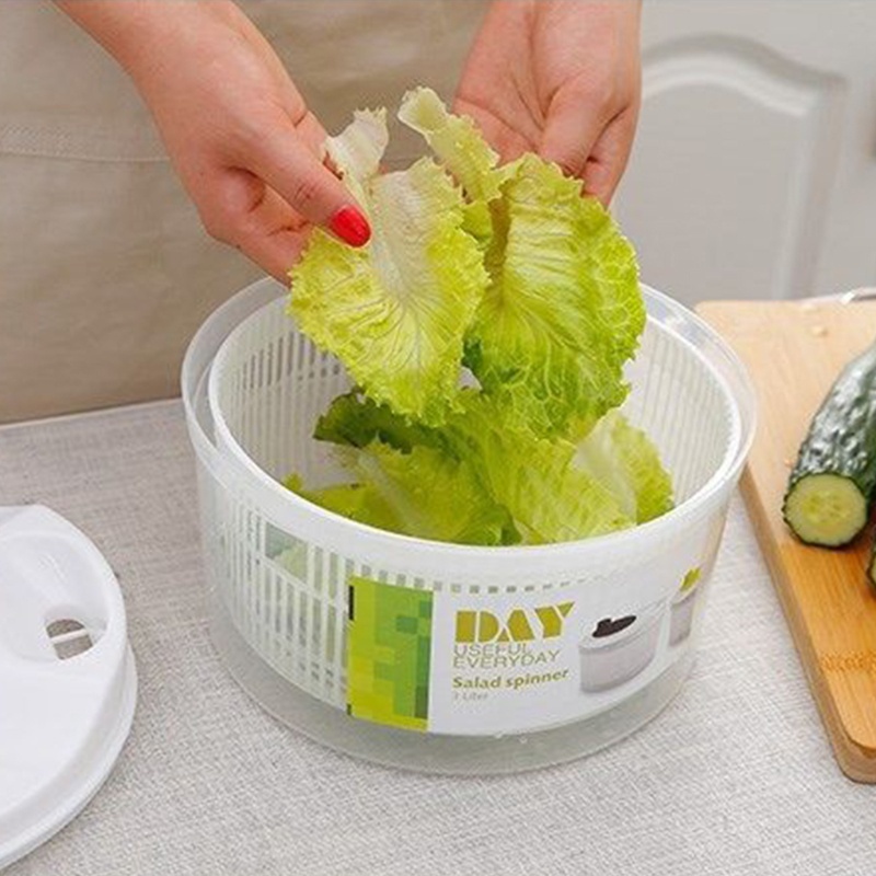 Kitchen salad vegetable tool dehydrator wash basin fruit dryer hand shake to water shake water dry vegetable basket