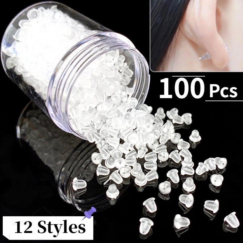 100 Pcs/pack DIY Anti-lost Ear Plug/ Durable Anti-skid Stud Earring Back Stoppers Jewelry Accessories