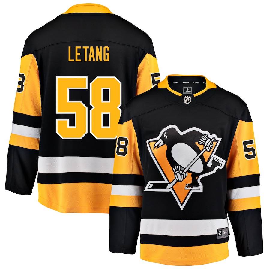 NHL Pittsburgh Penguins Home Away Letang Jersey Hockey Tshirts Long Sleeve Fans Sports Tops Plus Size