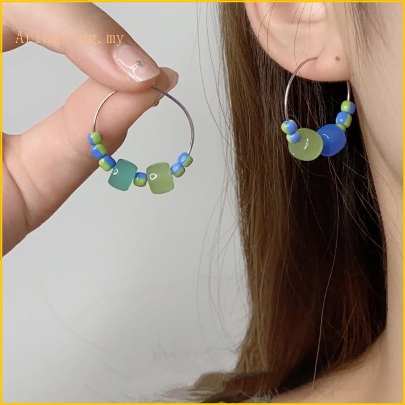 ARIN Fashionable Pearls Ear Hoops Handcrafted Beaded Earrings for Women Girls Ear Pendants Chic Ear Jewelry Collection