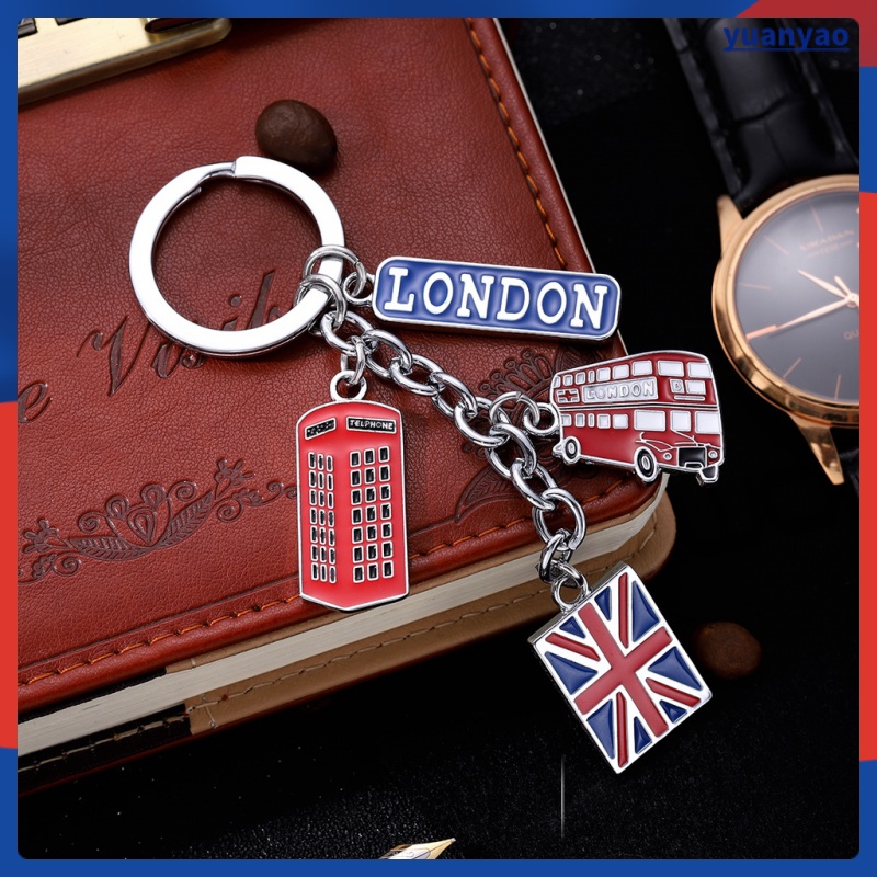 [Ready Stock] yuanyao Lip Gloss Keychain Travel London Souvenirs Ring Fob Promotional Gifts Rings