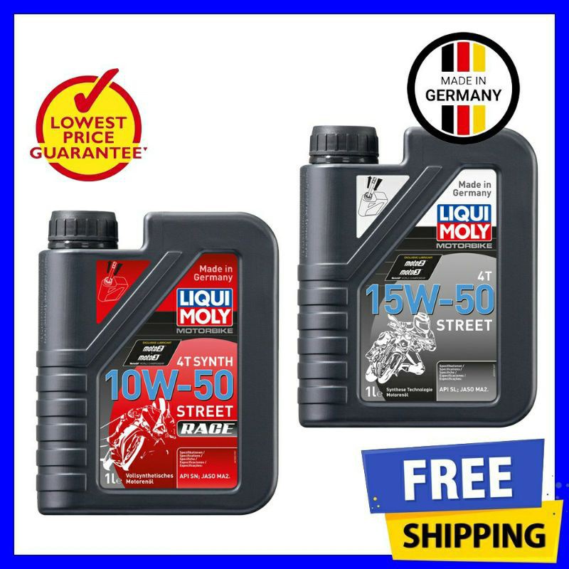 LIQUI MOLY MINYAK HITAM GERMANY ENGINE OIL 4T Semi Synthetic 15W50 (15W-50) Fully Synthetic y15 rs150 lc135 lc vf3