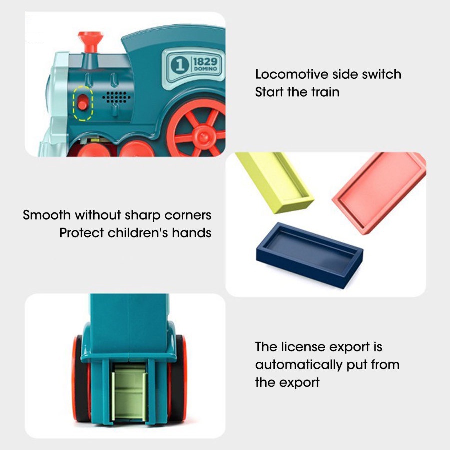 Purpose Durable Hot Sale Domino Train Car Set Bridge kit Colorful Plastic Dominoes Block Children Toys Christmas Birt... - Image 3