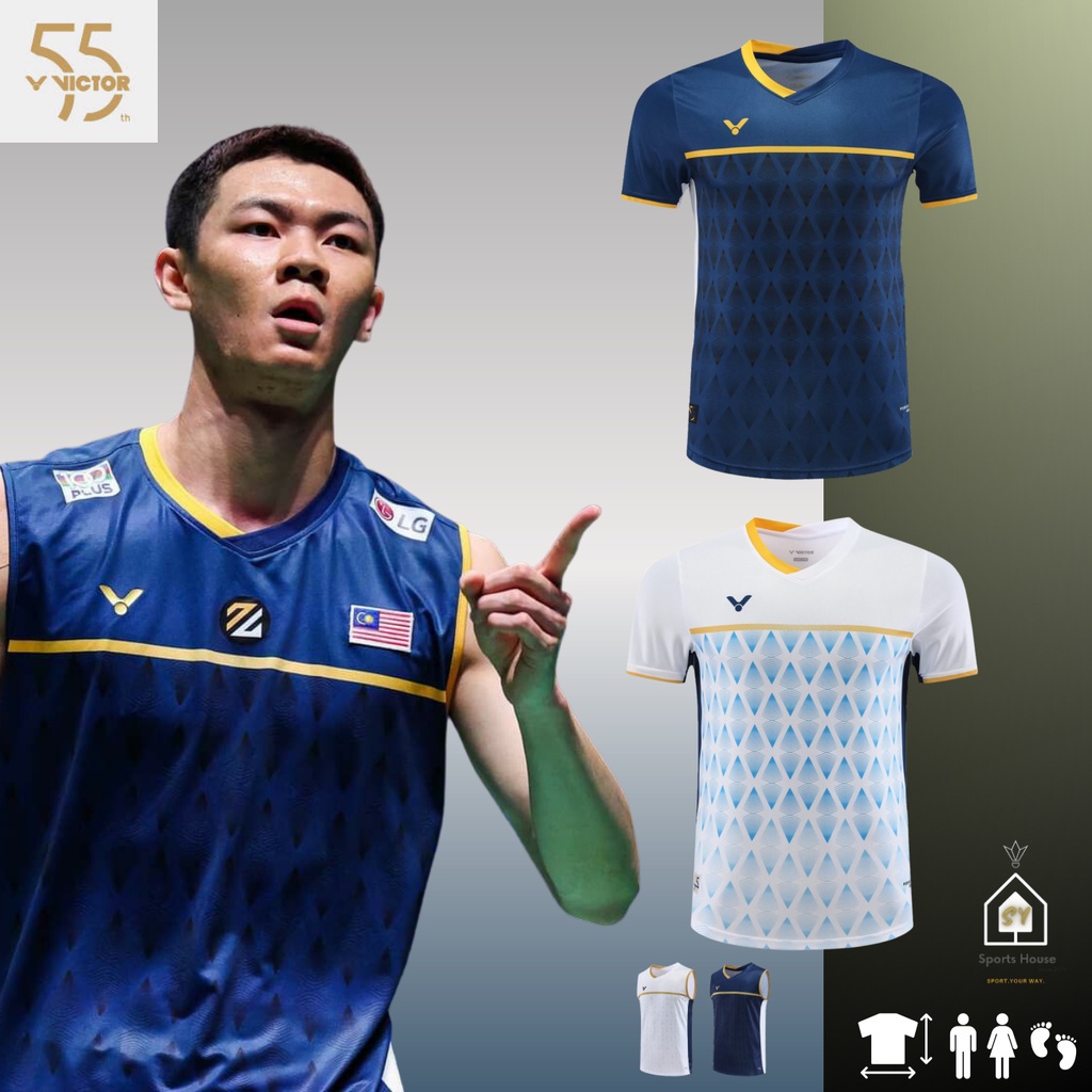 Victor 55th Anniversary Lee Zii Jia ALL ENGLAND 2023 Badminton Jersey Malaysia Baju Jersi Sukan Sleeveless Sport Shirt