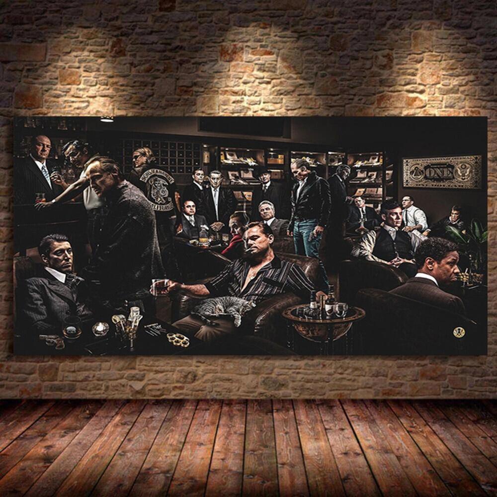 Movie Character The Wolf of Wall Street Godfather Peaky Blinders Party Poster Print Canvas Painting Wall Art For Living Room