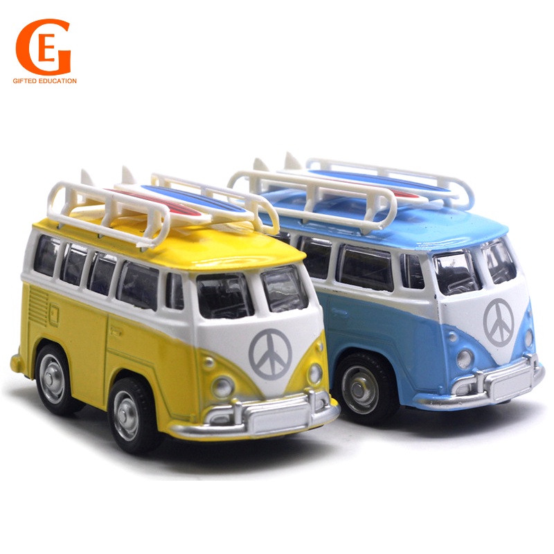 Simulation Travel Bus Model Alloy Plastic Pull Back Car Toys Children Kid Toy Vehicles