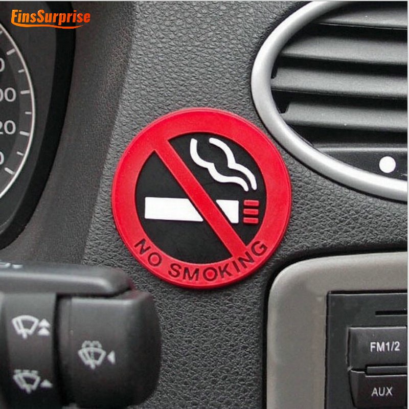 [Surprise] Waterproof Durable Round Red Sign No Smoking Sign Stickers Universal Styling Stickers Glass Door Auto Interior Accessories Silicone Warning Decals