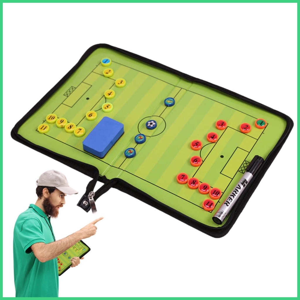 Soccer Board Magnetic Coaches Clipboard Magnetic Strategy Board Coaches Clipboard with Foldable and Erasable dimmy dimmy