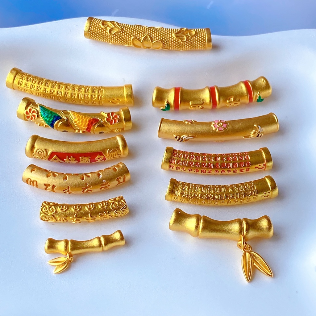 Brand New Ancient Method Sand Gold Bamboo Elbow Accessories diy Bracelet Necklace Accessories Handmade Original Jewelry Every Archae Must-Have Strong Color Preservation Sand Gold Ancient Method Gold High Color Preservation Hypo