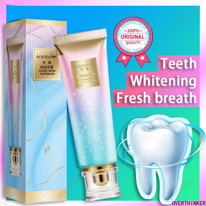 Ubat Gigi Teeth Whitening Gigi Putih Whitening Toothpaste Teeth White  Fresh Breath  Niacinamide Toothpaste100g