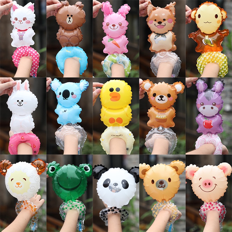 5 PCS Cartoon Wrist Balloon Wearing Hand Balloon Children's Day Kindergarten Small Gift Balloon