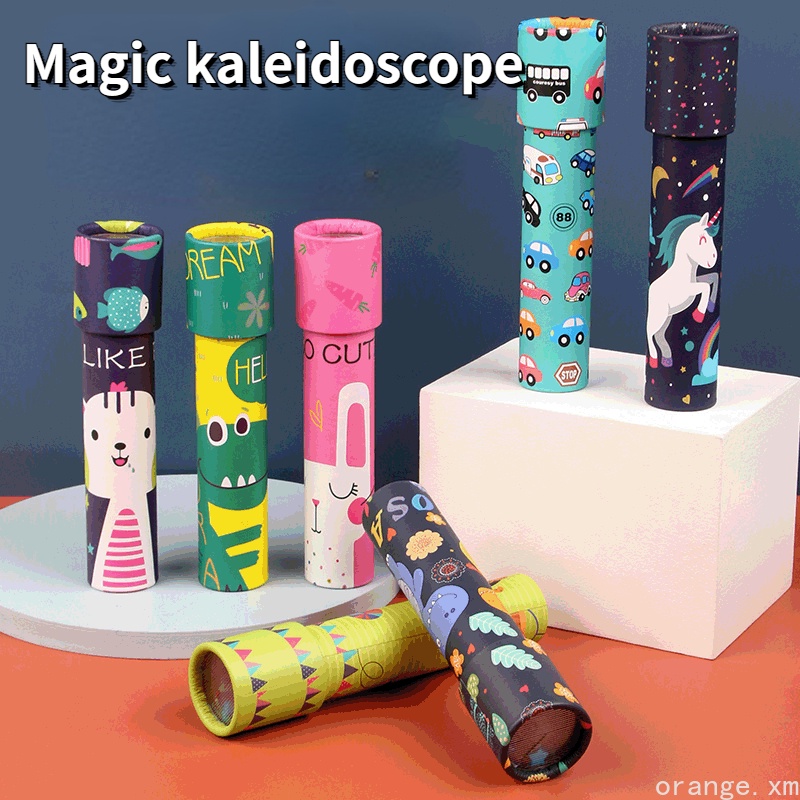 [hot] Kaleidoscope Kaleidoskop Aneka Pemandangan Kaca Corak Polygonal Mirror Rotating Scope Kid Educational Science Toys
