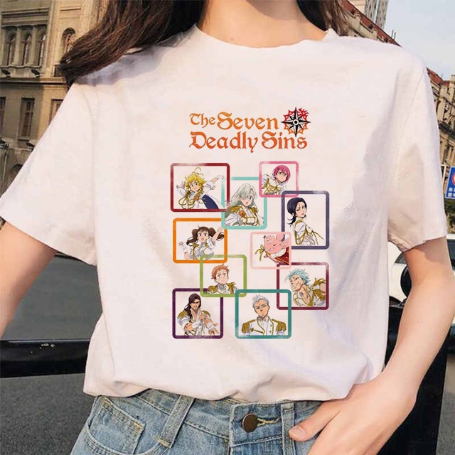 90S Cartoon Seven Deadly Sins T Shirt Women / Men Nanatsu No Taizai Meliodas Graphic Tee Shirt Unisex Top Japanese Anime Tshirt Female