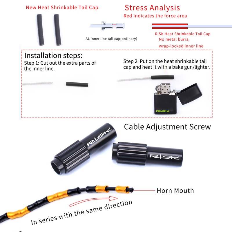 Must Premium RISK Bicycle Brake Cable Set Derailleur Shift Housing Aluminum Alloy Links MTB Road Bike Shifting Wires ... - Image 3