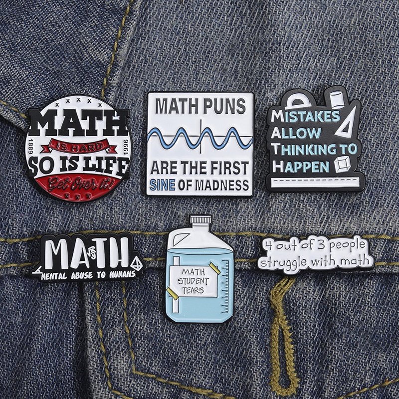 Cartoon Math Elements Collection Brooch MATH Puns Lapel Pin Backpack Badge Gift for Friends Clothing Accessories
