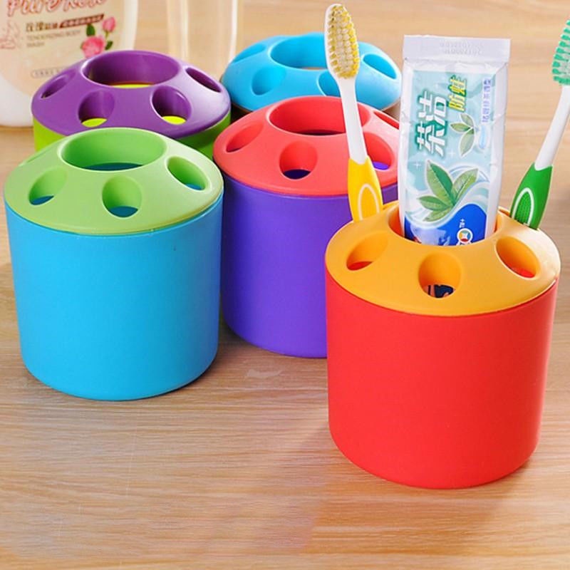 Toothbrush Holder Special Porous Couple Creative Toothpaste Mouthwash Multi-function Desktop Pen Holder Rack 多用途牙膏牙刷座笔筒