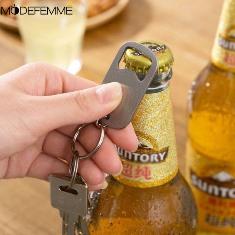 Creative Bottle Opener Stainless Steel Bottle Opener Mini Portable Key chain Bottle Open Accessories Key chain Minimalist Cap Remove