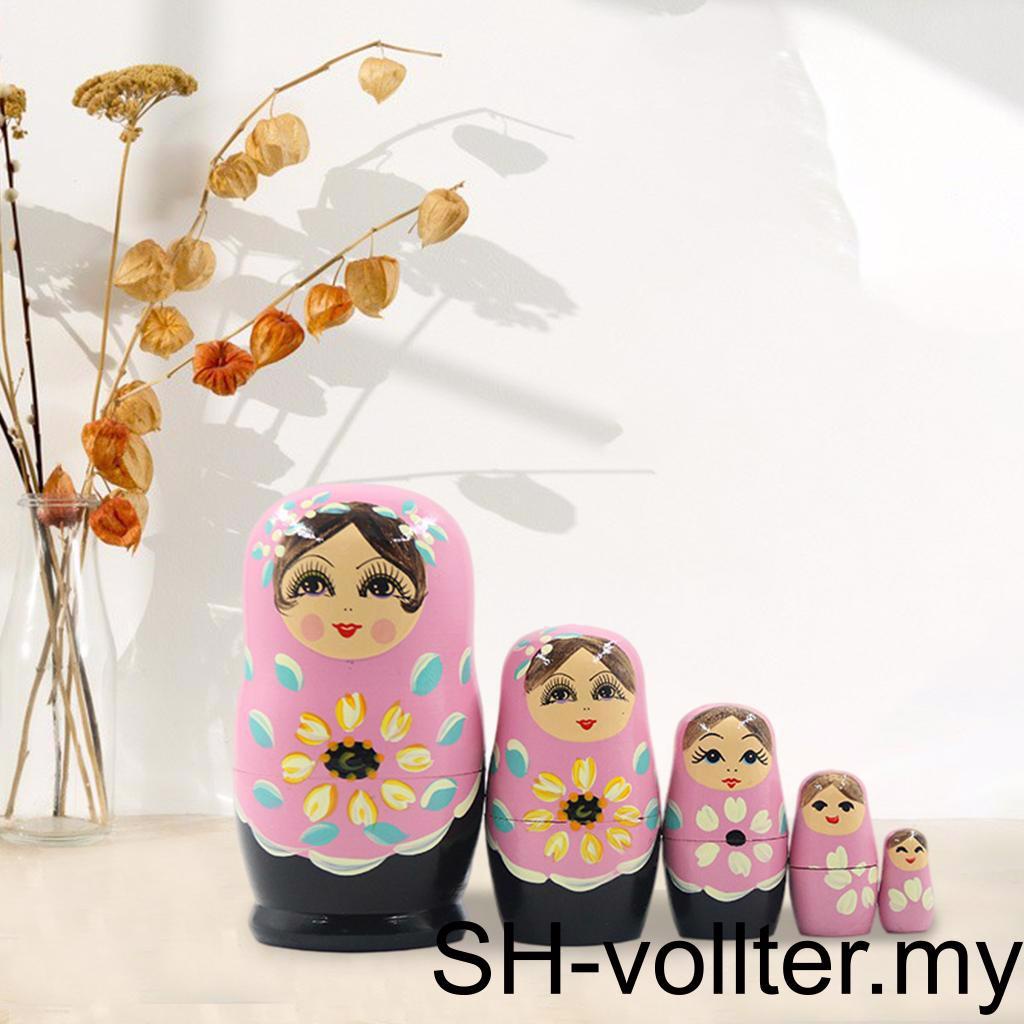 5pcs Russian Nesting Dolls Matryoshka Toy Gift Christmas Birthday New Year