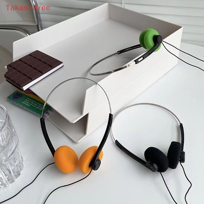 (Takashitree) Underwire Headphone Music MP3 Retro Feelings Portable Wired Small Headphones Sports Fashion Photo Props