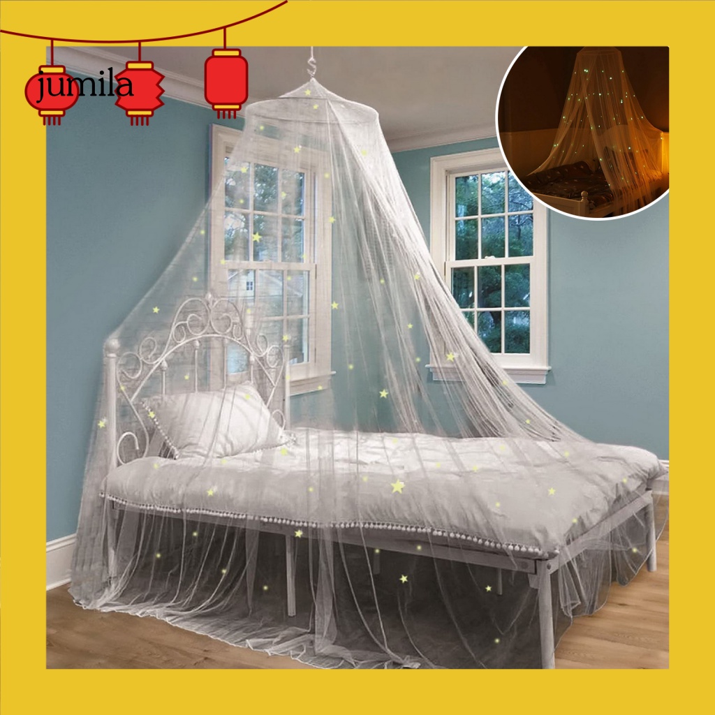 [JU] Eco-Friendly Bed Curtain Daily Use Ceiling Mount Kids Room Dome Bed Net Tent Cover Washable