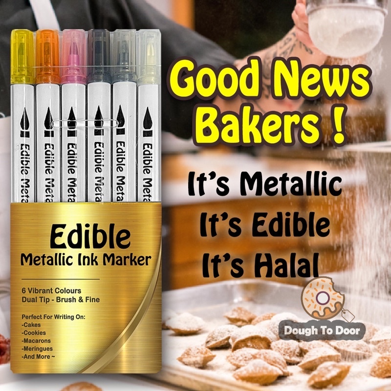 Metallic Edible Marker Pen Halal Food Marker Pen Halal Cake Pen Baking Pen For Fondant Bread And Cookies 色素笔·烘焙笔 食用笔