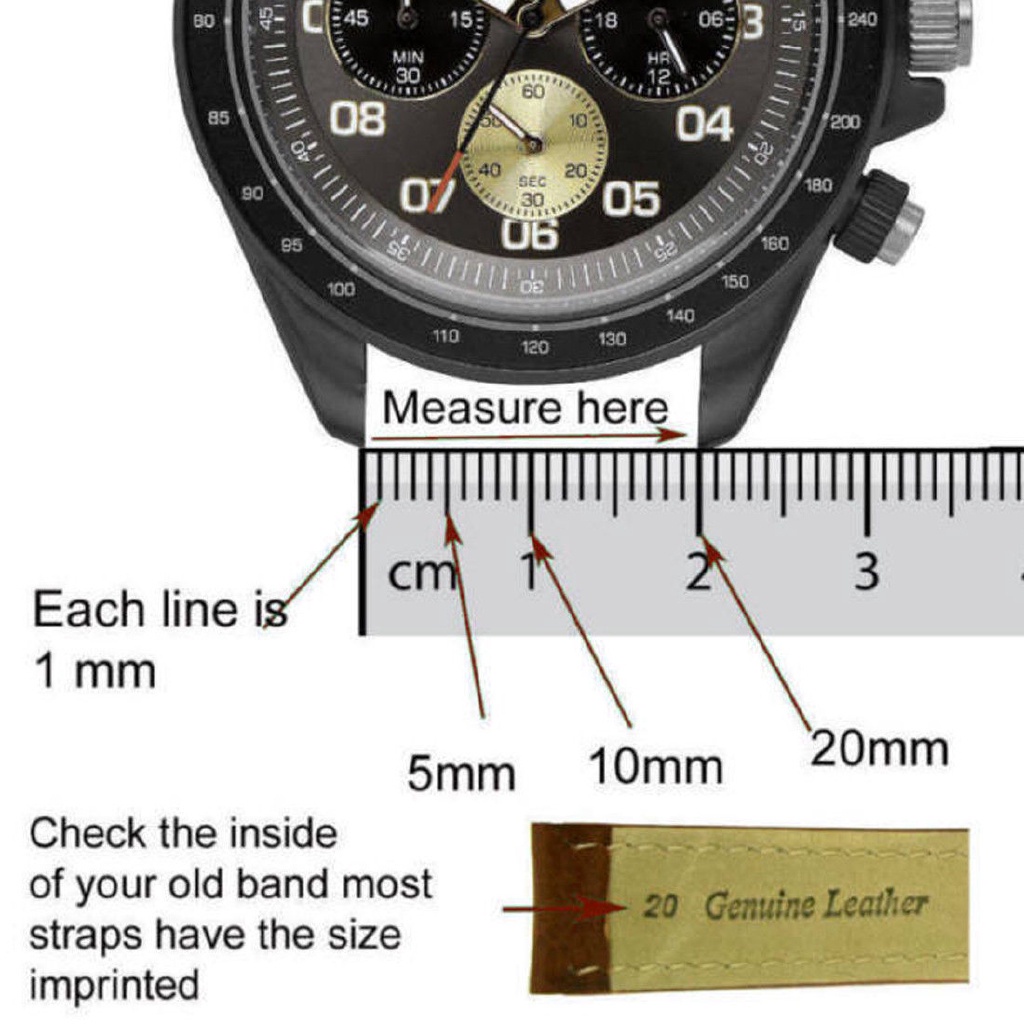 Classic Digital Upgrade Your Watch Style Quick Release Leather Band Fits 20mm or 22mm Width All Types of Watches - Image 4
