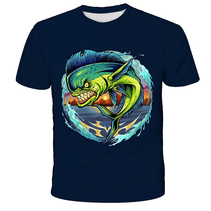 2023 New Animal Fish 3d Print Kids T Shirt Boy Girls T Shirt Fisherman Tropical Fun T Shirt Fishing Kids Baby Clothing