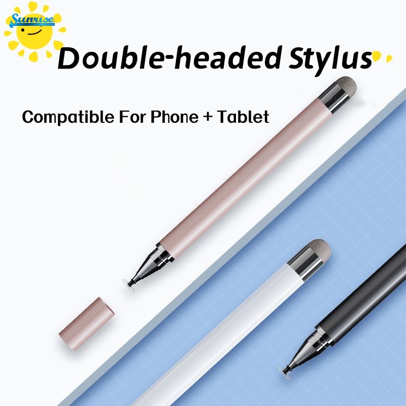 Fashionable Luxury Practical Dual-use Silicone Disc Tablet Phone Capacitor Screen Pen Smart Double-headed 2 in 1 Universal Capacitive Stylus Pen