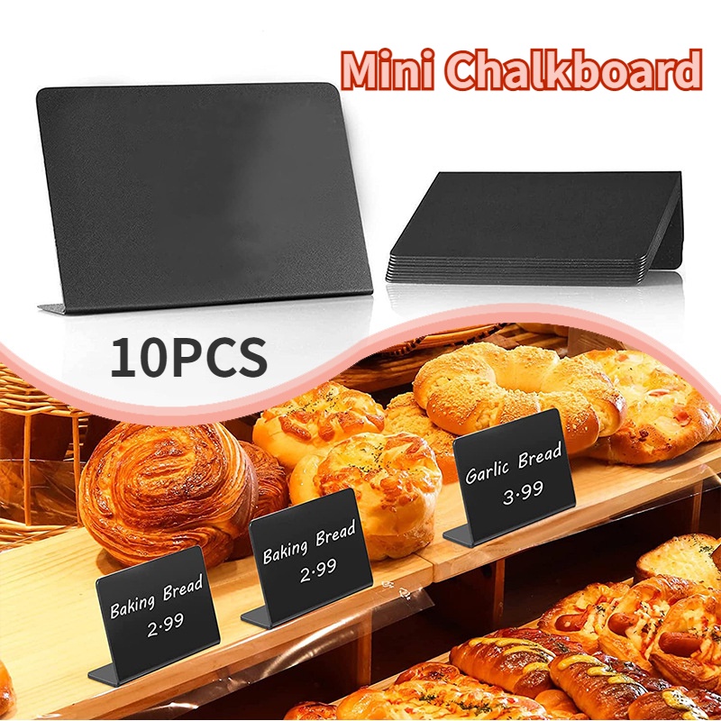 10PCS Mini Chalkboard Price Tag Holder Buffet Tags Food Label Rewritable Bakery Supermarket Restaurant Menu Erasable