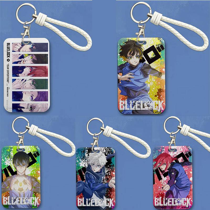 Anime Blue Lock Isagi Yoichi Bachira Meguru Chigiri Seishirou Nagi Portable ID Card Credit Badge Holder Wallet Keychain Bus Cards Cover kids gift