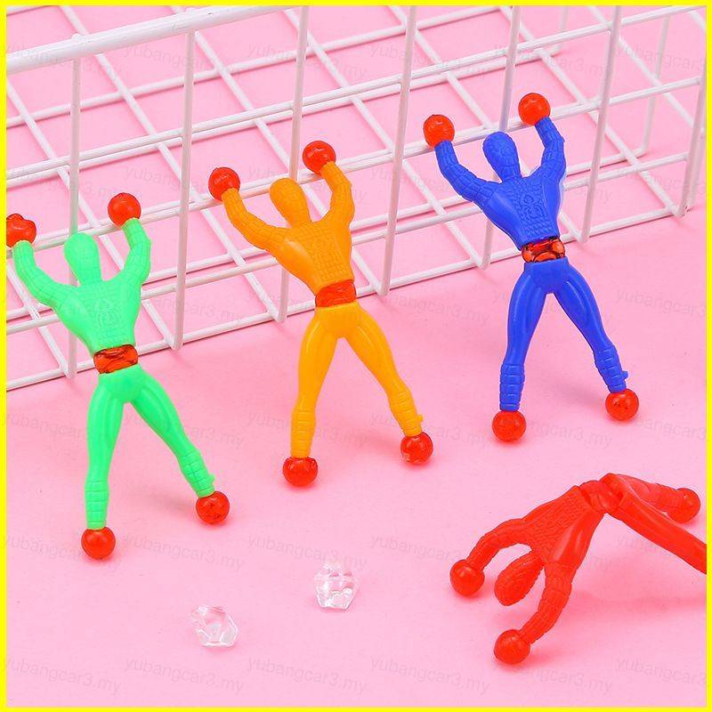 NEW Kids Toy Sticky Wall Climbing Flip Rolling Men 13CM Climber Spiderman Toys Favors Children Gift