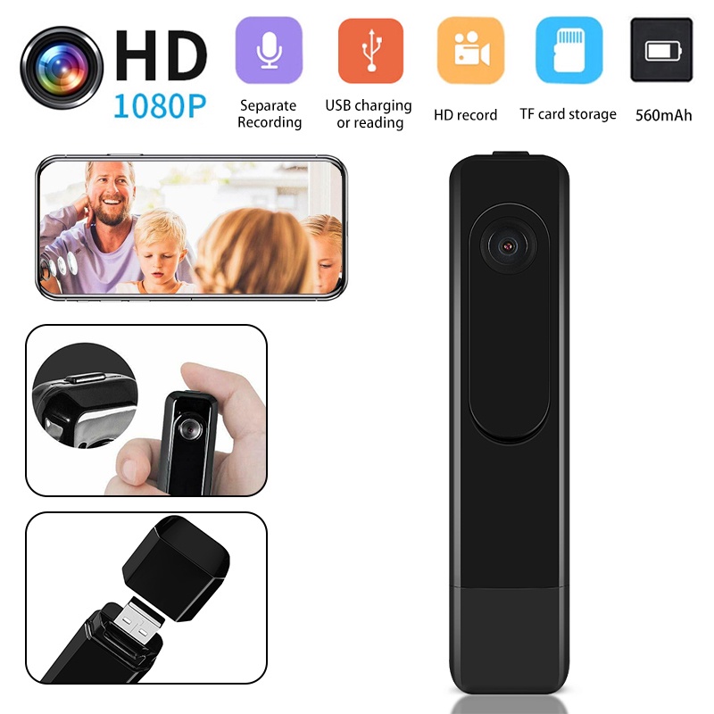 HD Mini Camera Pen Micro Camera Portable Back Clip Loop Recording Camera Safety Conference Home Video Security Monitor Recorders