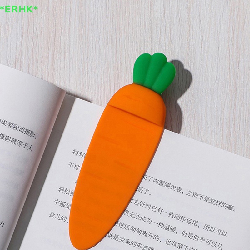 ERHK> Kawaii Cartoon Silicone Carrot Bookmark For Student Book Holder Binder Index Divider Reader Stationery Office School Supplies new