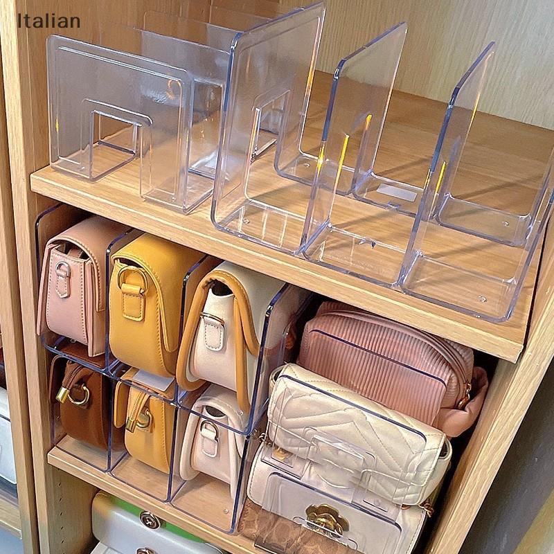 Italian Handbag Storage Box Divider Shelf Storage Rack Cabinet Partition Display Case MY