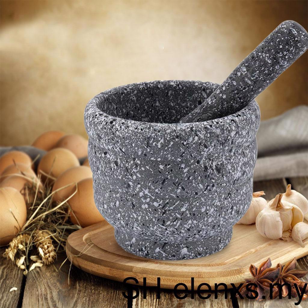 Mortar and Pestle Set Solid Stone Bowl Grinder For Guacamole Herbs