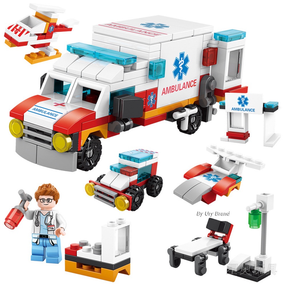 24 Hours to Deliver Goods Compatible Lego Lepin 6 Sets in 1 Hospital Ambulance Doctor Nurse Rescue Helicopter Emergency Room Building Blocks 5BEU FIPG