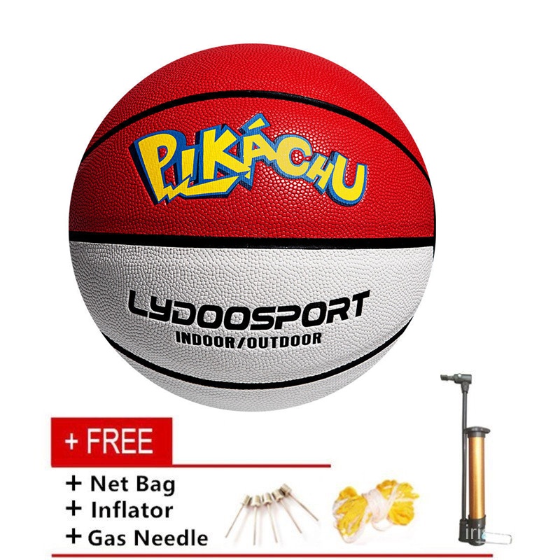 Official Size 7 Basketball Ball Pikachu PU material Basketball for Men Youth Adults Wear Resistant durable basketball for School Indoor Outdoor Games Training Match