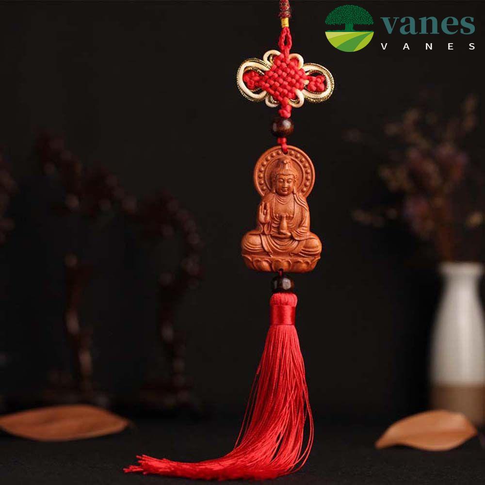 VANES Guanyin Pendant Hanging Gift Chinese Feng Shui Gift Pendant Decorations Car Key Chain Tassel Ornaments Art Sculpture Car Decoration Lotus Guanyin Car Ornaments