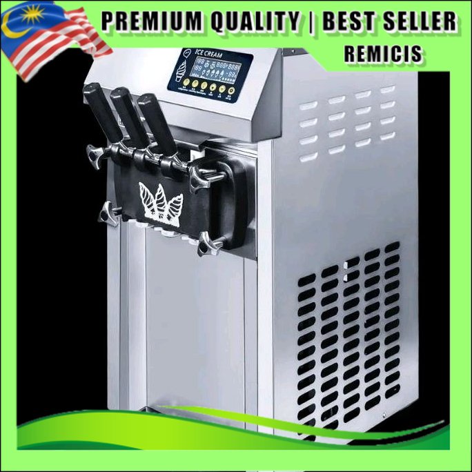 Commercial Electric Desktop 18L/H Small Soft Serve Ice Cream Machine 3 Flavors Ice Cream Maker With Forecooling
