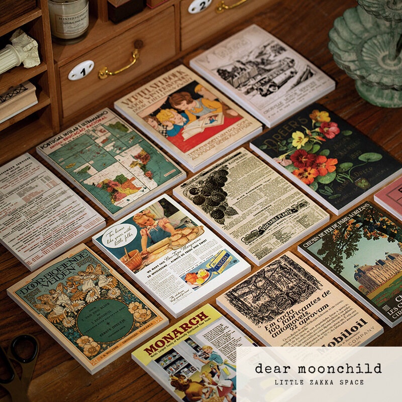 [Dear Moonchild] 15pcs Time Travel Series Colorful Vintage Retro Deco Material Paper Journal Wall Decoration 时间旅行系列