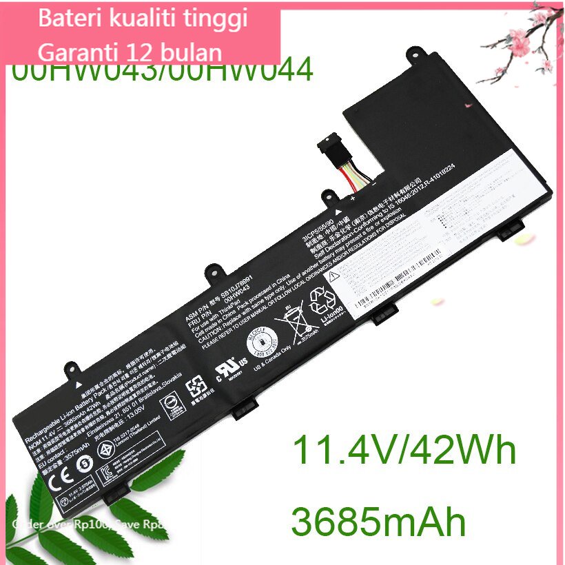 Benar laptop Bateri 00HW043 11.4V/42Wh For Yoga 11e-20GC/GE/LQ 00HW042/44 SB10J78990/91/92 SB10K97595/96 01AV442 01AV443