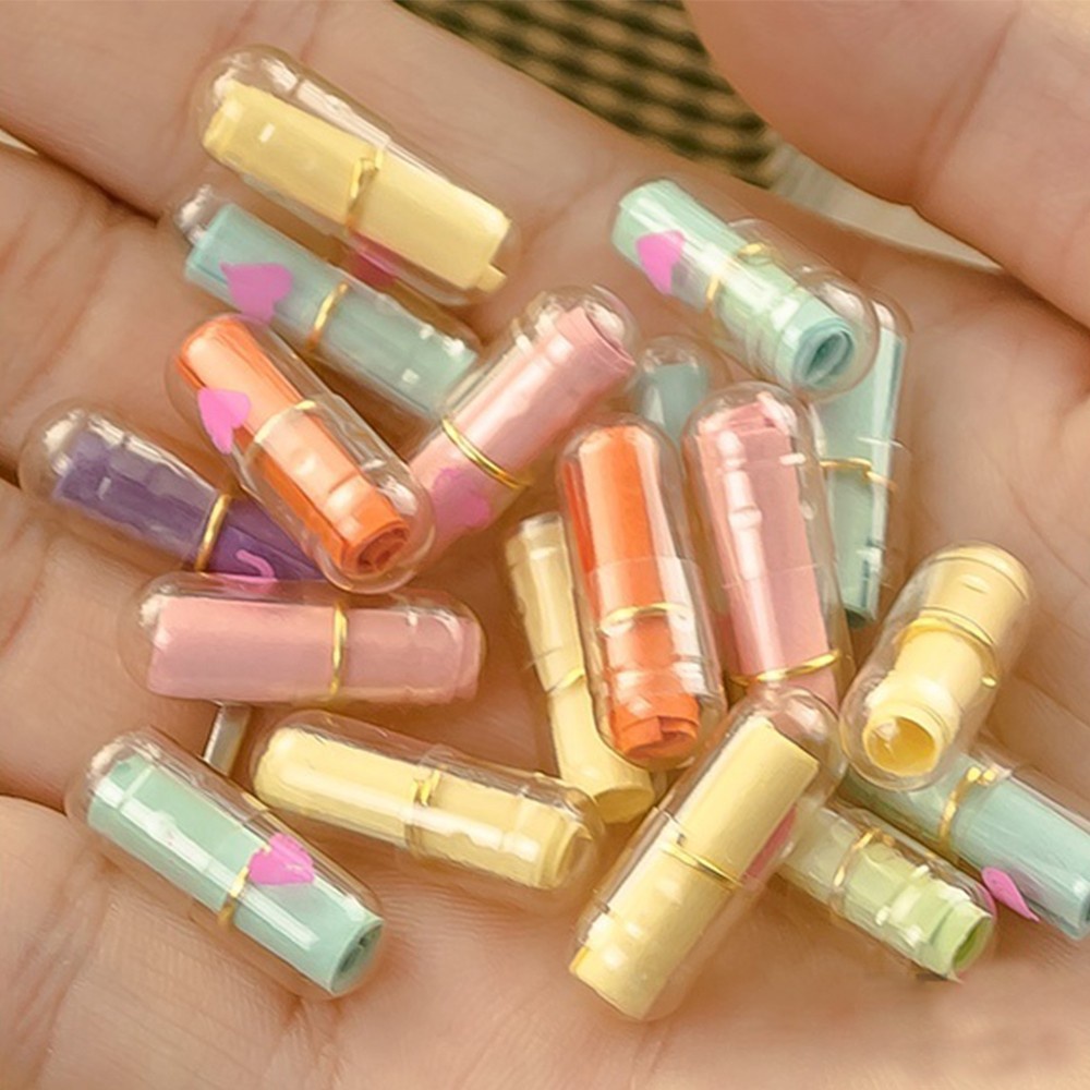Premium Purpose Clear 50 Pcs Gift Perfect Colorful Letter Cute Love Pill Message Capsule - Image 4