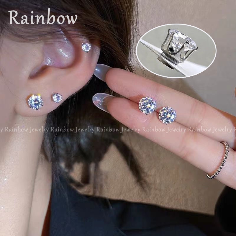 【Rainbow】Magnetic Attractive Love Zircon Earbone Stud Earrings for Women