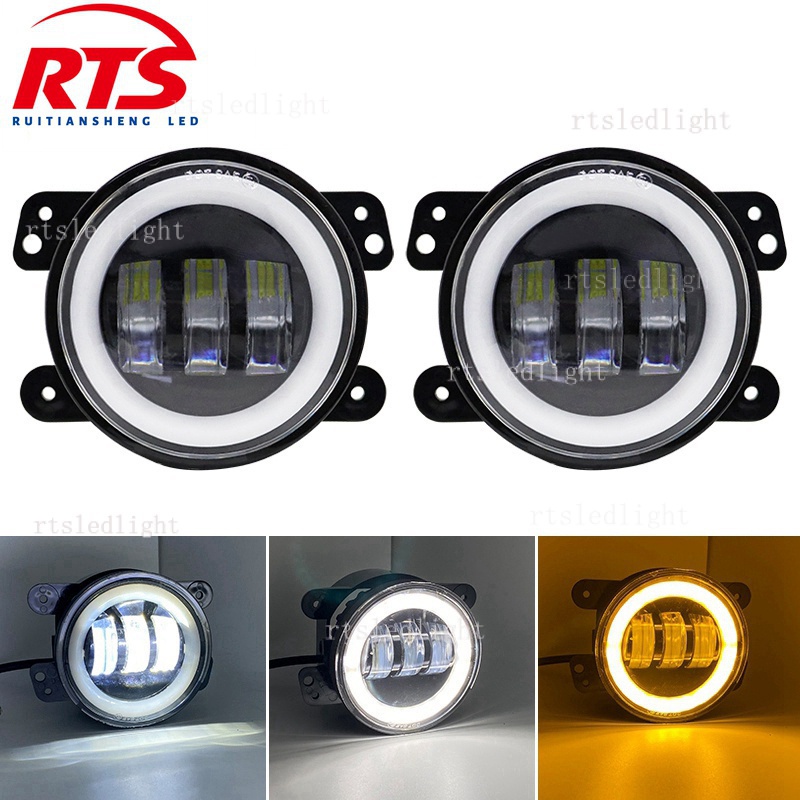 【Ready Stock】4 Inch 3.5Inch LED Fog Lights 60W Amber Yellow CREE Led Chips Offroad Driving Fog Lights Drl For Car Motorcycle