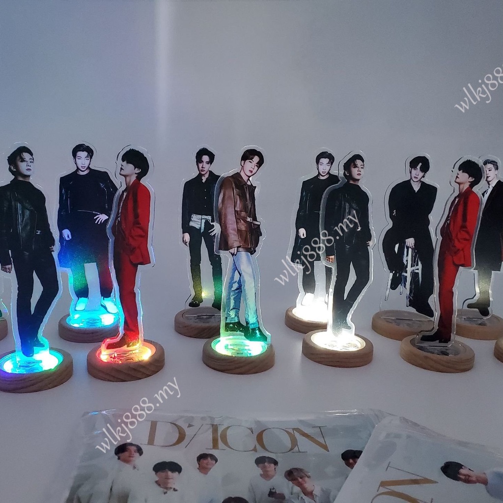 BTS Bangtan Boys V Suga Jung Kook Jimin Rm Jin J-hope Luminous Night Light Acrylic Desktop Display Standee Articulado Action Figure Model Dolls