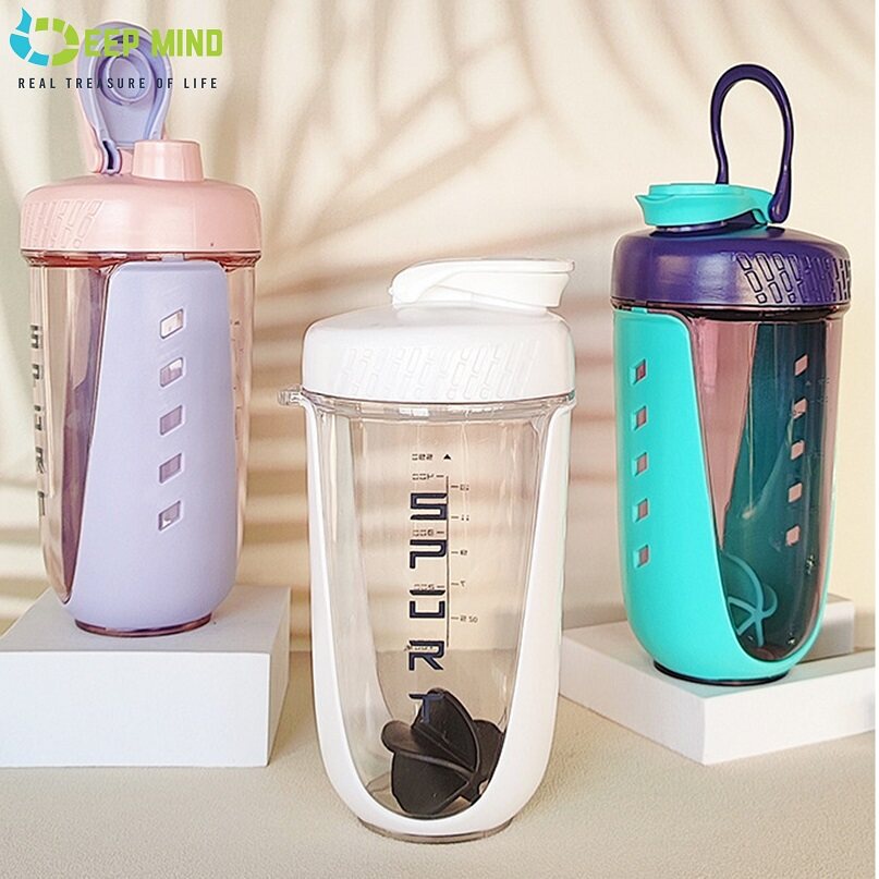 DM 590ml Protein Shaker Bottle, Blender Bottle, Water Bottle, Gym Fitness Bottle Come With Stainless Steel Blender Ball