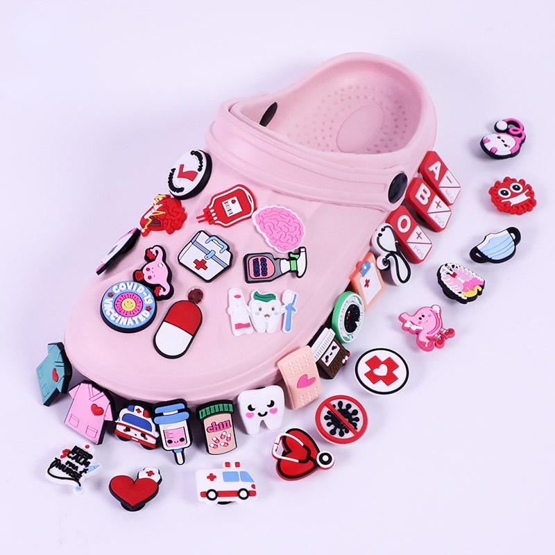 Cute Medical Croc Jibbits Stethoscope Crocs Pin Ambulance Shoe Charms Teeth Jibbitz for Kids Shoes Accessories Decorations