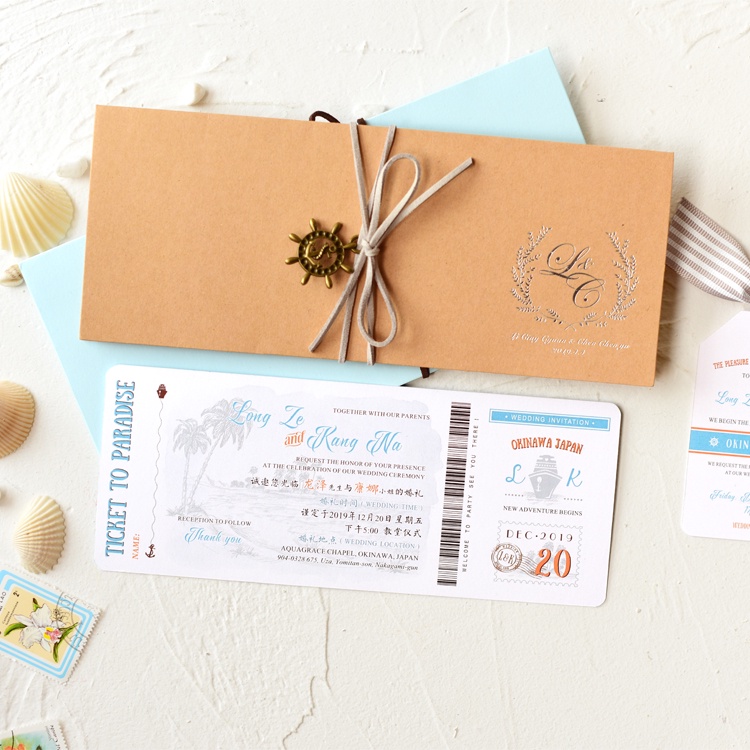 Customized Wedding Invitation Original Premium Invitation ins Boat Ticket Design diy Wedding Invitation Invitation Invitation Invitation Business Invitation Customization