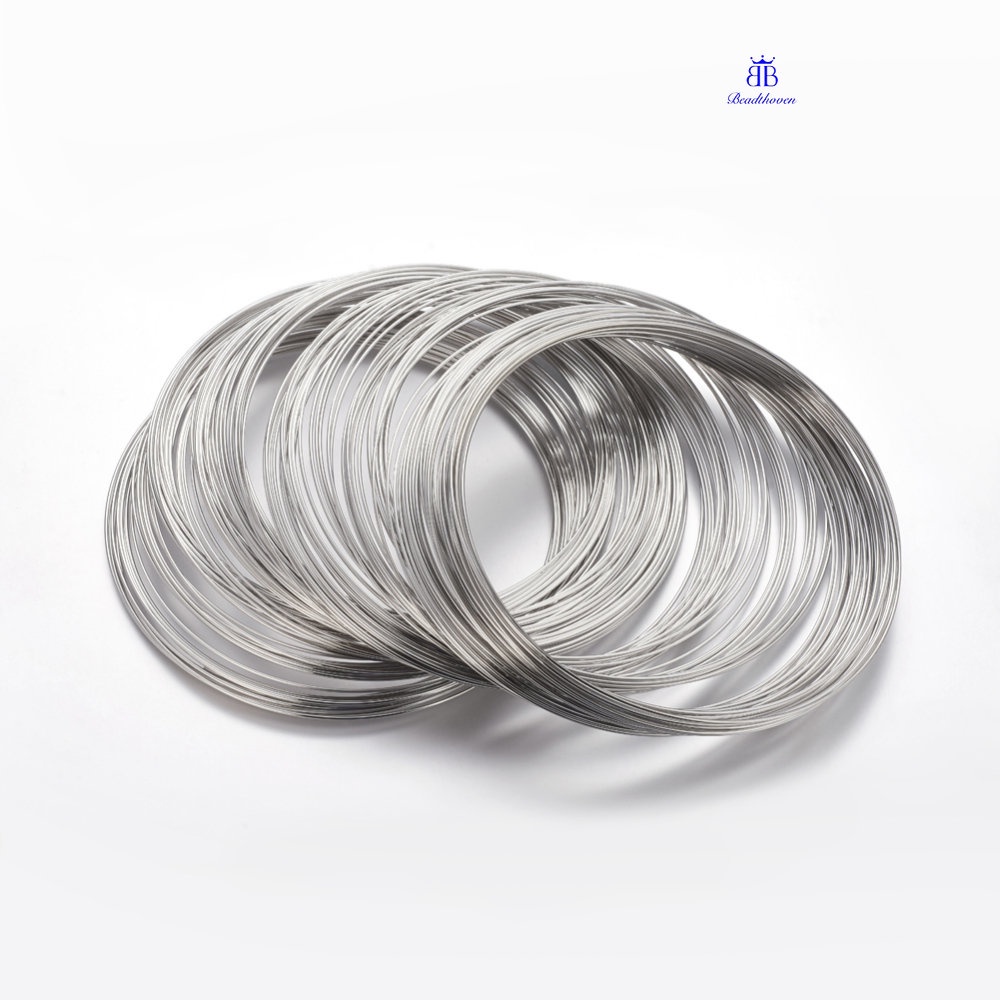 1Set Carbon Steel Memory Wire for Collar Necklace Making Necklace Wire Nickel Free Platinum 11.5cm Wire : 1mm(18 Gauge) about 50 circles/set