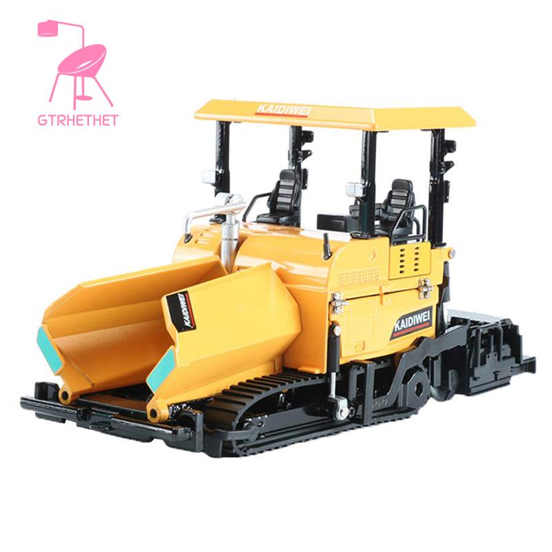 Alloy Diecast Paver Machine Paving Asphalt Highway Construction Truck 1:40 Engineering Vehicle Model Decoration Kid Toys,Yellow